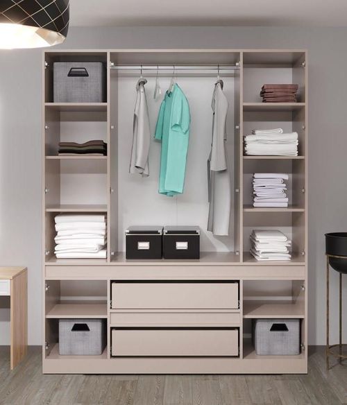 купить Шкаф Bayro Harmony 1800x2200x550 cu sertare gri piatra в Кишинёве 