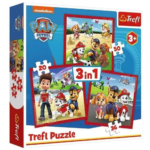 купить Головоломка Trefl 34867 Puzzles 3n1 Paw Patrol Happy Dogs в Кишинёве 