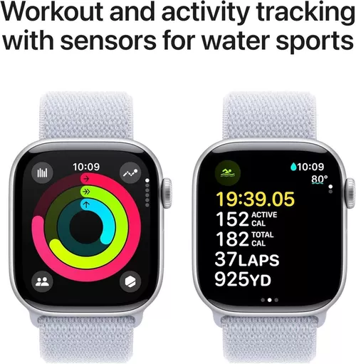 cumpără Ceas inteligent Apple Watch Series 10 GPS 46mm Silver Aluminium Case with Blue Cloud Sport Loop MWWN3 în Chișinău 