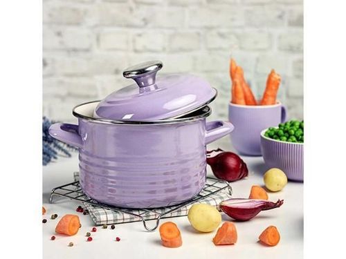 cumpără Cratiță Metalac 57054 Cratita emailata Waves Violet 20cm, 4.0L, capac din metal în Chișinău 