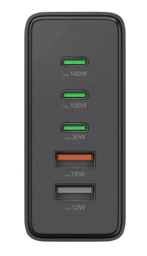 купить Зарядное устройство сетевое Hama 201978 5-Port USB Charging GaN 3xUSB-C 2xUSB-A PD 140W в Кишинёве 