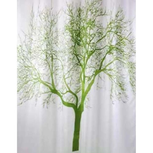 cumpără Perdea de duș Bisk 04439 TXT TREE arbore verde 180x200 în Chișinău 