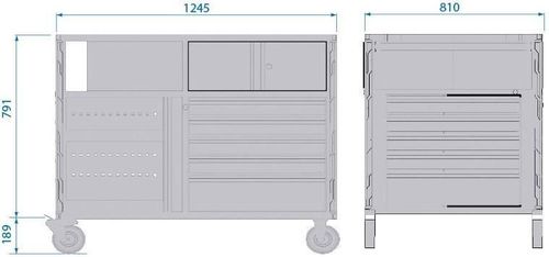 купить Стационарный инструмент King Tony 87SQ34-10B-BK верстак рабочий, мобильный (1245x810x980мм) SQUAD в Кишинёве 
