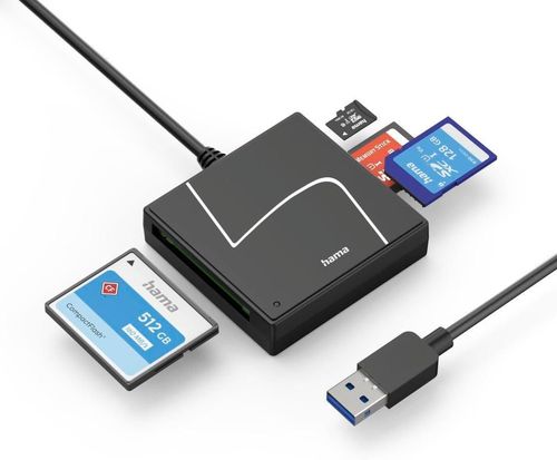 купить Кардридер Hama 200148 USB Card Reader, USB-A, with USB-C Adapter, USB 3.2 Gen1, SD/micro-SD/CF/MS в Кишинёве 