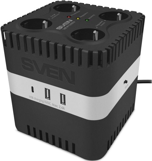 купить Стабилизатор напряжения Sven VR-F2000U, 530W, Black в Кишинёве 