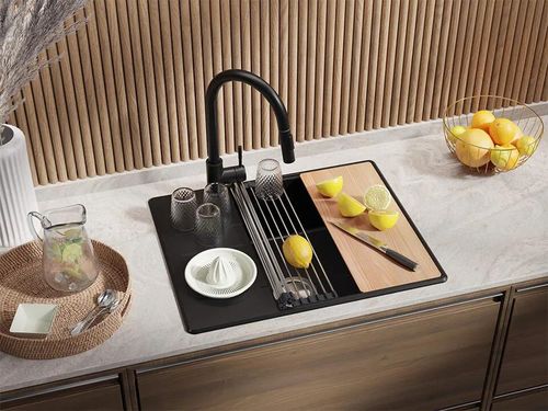 купить Мойка кухонная Primagran Copenhagen 620-50 Top Black + accesorii 500x620 MKIKC в Кишинёве 