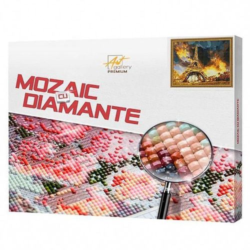 купить Картина по номерам Art Gallery QB202547 Mozaic cu diamante patrate 40x50cm Turnul Eiffel la apus de soare в Кишинёве 