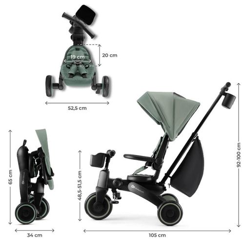 купить Велосипед-коляска KinderKraft Jazz 2 KRJAZZ02GRE0000 Green в Кишинёве 