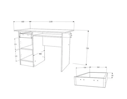 купить Офисный стол Haaus 110x60x75 Wenge в Кишинёве 