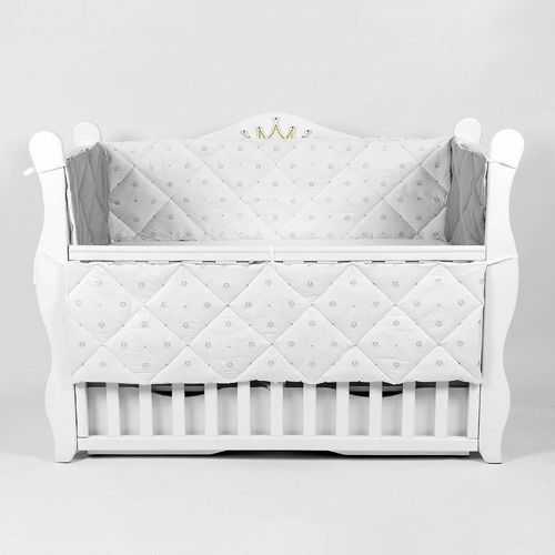 cumpără Protecție laterală pentru pătuț PernaMea Coronita Gri 120x60cm (PM.101755/1) în Chișinău 