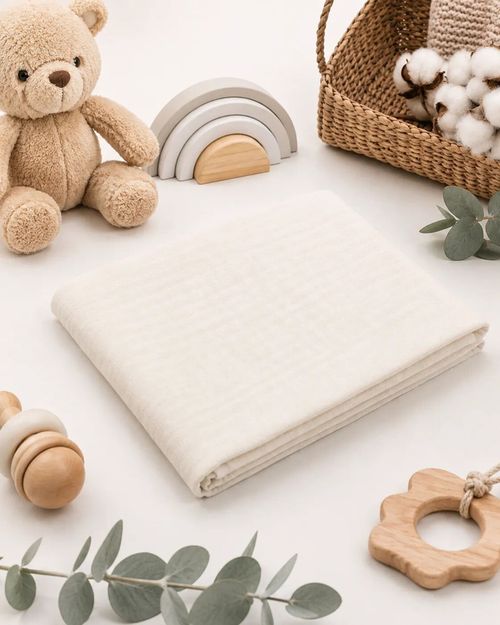 cumpără Accesoriu pentru înfășat PernaMea Fasa Muselina 2str 110x110cm Ivory (PM.101559/1) în Chișinău 