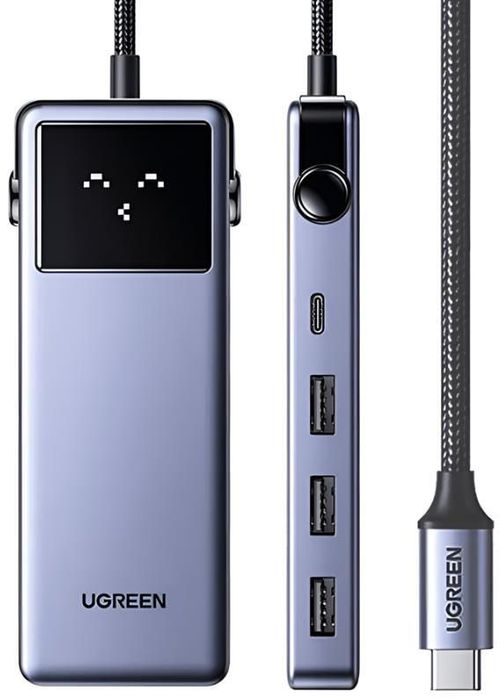 купить Переходник для IT Ugreen 45155 HUB 7in1 Type-C to 1*HDMI 4K@60Hz + 2*USB-A 3.0 + 1*USB-A 2.0 + 1*USB-C + LAN 100W PD, CM888, Space Gray в Кишинёве 