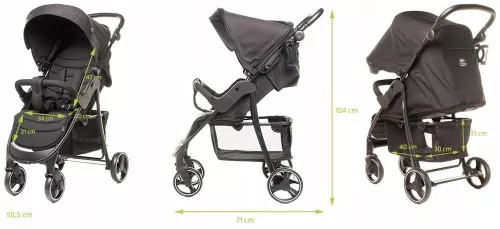 купить Детская коляска 4Baby Rapid 2024 Black в Кишинёве 