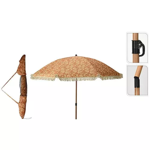 купить Зонт садовый Promstore 53918 D176cm cu picior flexibil, galben cu franjuri в Кишинёве 