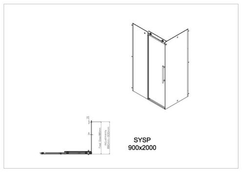 cumpără Cabină de duș miscellaneous SYSP 90x200 BRUSHED MATTE NICKLED 8mm (lateral) în Chișinău 