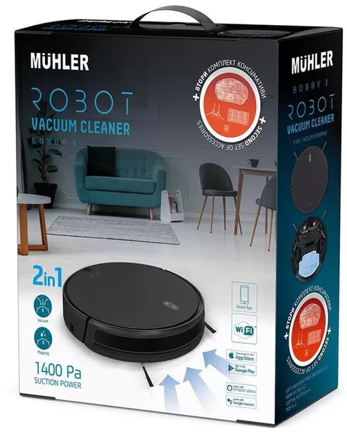 купить Пылесос робот Muhler Bobby 1, Black в Кишинёве 