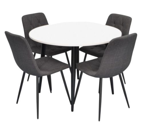 купить Комплект стол и стулья Evelin di Costacurta стол DT-402-3B + 4 стула YTC-080B Dark grey в Кишинёве 