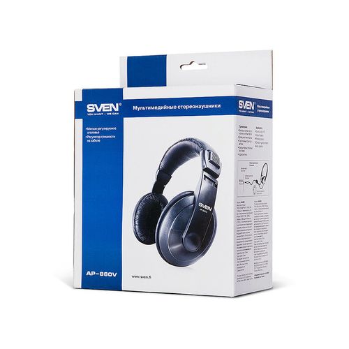 купить Полноразмерные проводные наушники SVEN AP-860V Black, Stereo headphones with the volume control,  3.5 mm (3 pin) stereo mini-jack, 2.5 m, Black в Кишинёве 