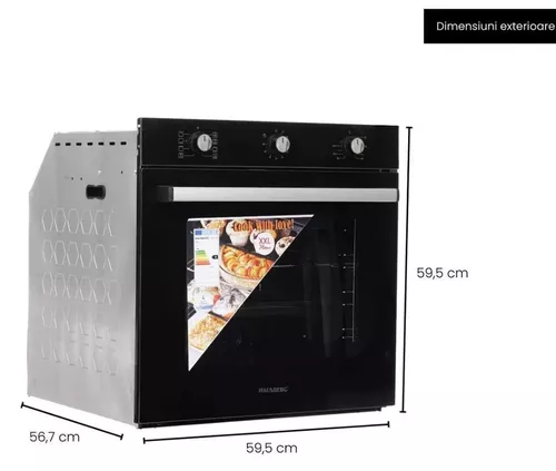 купить Встраиваемый духовой шкаф электрический Hausberg HB-8053NG Negru в Кишинёве 