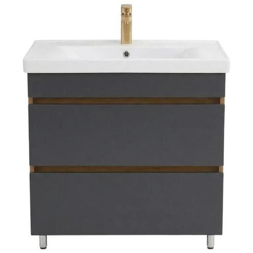 купить Шкаф под умывальник Mashtab 12334 Torino (Sava) cu 2 sertare fara mâner 700x470x850 Stejar-Antracit в Кишинёве 