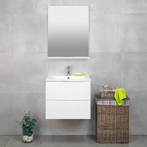 купить Зеркало для ванной Bayro Vega 600x700 белое в Кишинёве 