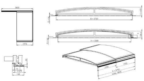 купить Павильон для стационарного бассейна Albixon 3Z12-22-002D Sydney Clear Xs в Кишинёве 