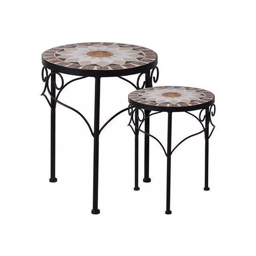 купить Стол Holland 44566 Ambiance Набор столиков Mozaic металл-камень D25x38cm D30x32cm в Кишинёве 