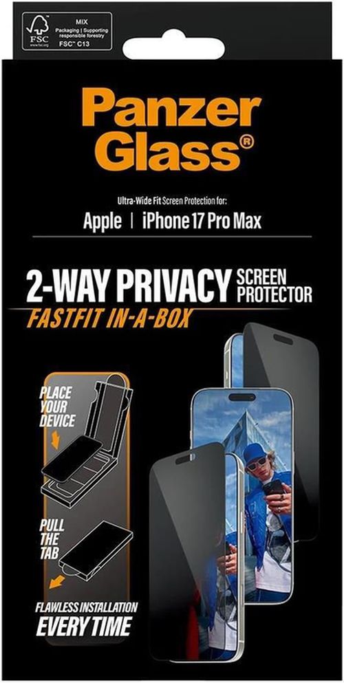 купить Стекло защитное для смартфона PanzerGlass iPhone 17 Pro Max / Ultra-Wide Fit w. Fastfit In-A-Box (PG_PG35684) в Кишинёве 