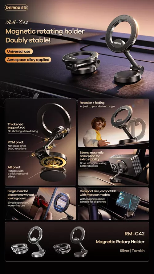 купить Автомобильный держатель Remax RM-C42 Tarnish в Кишинёве 