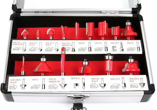 купить Набор головок, бит, насадок MAR-POL M22548 Набор фрез по дереву 8 мм (15 шт.) в Кишинёве 