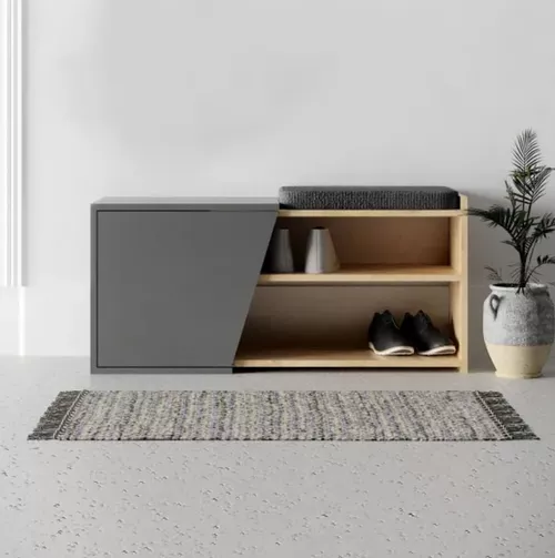 cumpără Raft pentru încălțăminte Trendy Fiona, Stejar, Antracit 104x37x47cm în Chișinău 