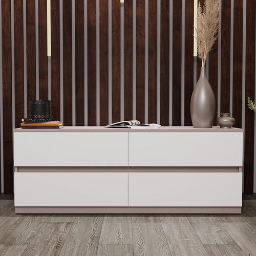 cumpără Comodă Bayro Harmony 1500x560x450 серый камень фасад белый în Chișinău 