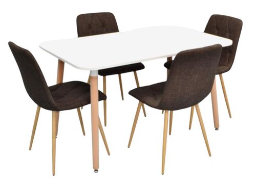 купить Комплект стол и стулья Evelin di Costacurta стол DT-405-1WO + 4 стула YTC-080Wo Dark brown в Кишинёве 