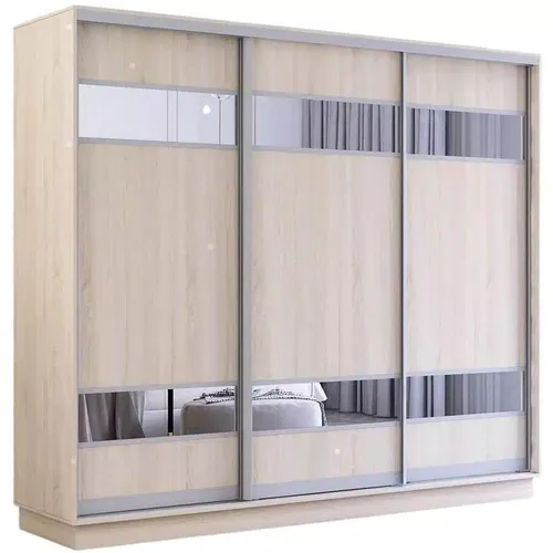 cumpără Dulap Mobildor-Lux Fox uși glisante din PAL cu elemente din oglindă (270x60x240H cm) Sonoma în Chișinău 