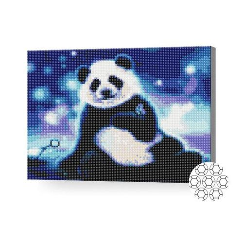 cumpără Tablou pe numere Art Gallery XQB80790 Mozaic cu diamante 30x40cm Panda si fluture în Chișinău 