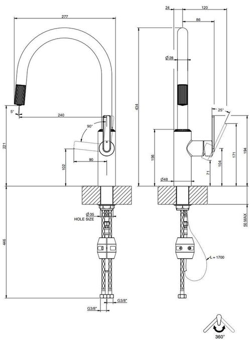 cumpără Bateria bucătărie Gessi 60942-727 Brass Br PVD în Chișinău 