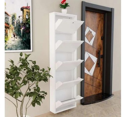 купить Полка для обуви Trendy Locking 5 Piece Metal-White, 50x169x15cm в Кишинёве 