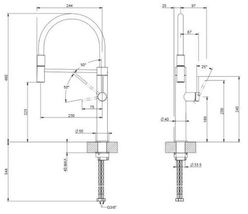 купить Смеситель кухонный Gessi 60010-299 Gessi 316 Matte Black в Кишинёве 