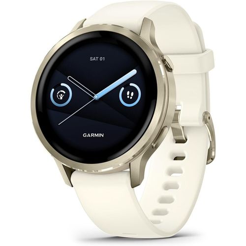купить Фитнес-трекер Garmin Venu 4 - 41 mm, Lunar Gold bezel with bone silicone band в Кишинёве 