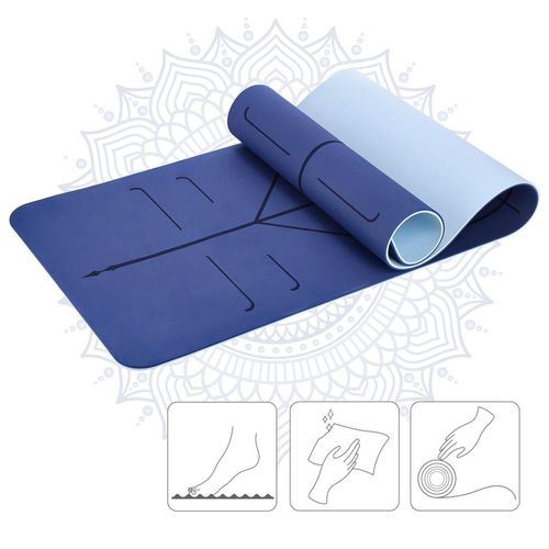 cumpără Echipament pentru yoga HMS 6141 Saltea yoga 182x61x0.8cm TPE Dark Blue (17-44-220) în Chișinău 