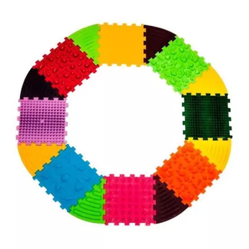 купить Коврик игровой Ortek 11697 Коврик-пазл ортопедический -массажный Набор 8+8 эл. Треугольники Динозавры в Кишинёве 