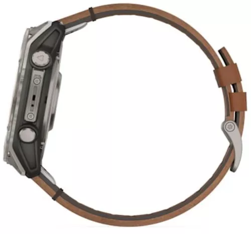 купить Смарт часы Garmin Fenix 8 – 51 mm, Sapphire, Titanium, Black with Chestnut Leather Band (010-02905-40) в Кишинёве 