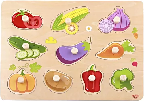 купить Головоломка Tooky Toy R25 /23 (43154) Деревянный пазл с овощами TY855 в Кишинёве 
