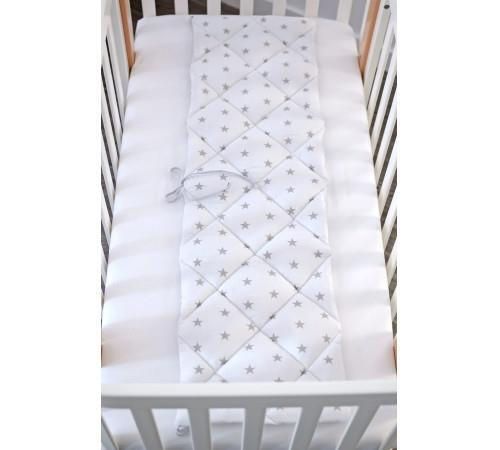 купить Бортик для кроватки Veres 154.001.03 Бампер звёздочка серо-белый в Кишинёве 