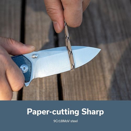 купить Нож походный Sencut S24025-3 Skarnax, mâner Micarta albastru, Liner Lock в Кишинёве 