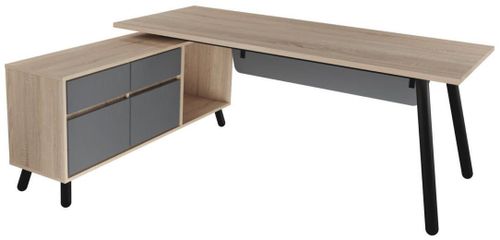 cumpără Masă de birou Deco Fusion + box incorporat Stinga 1800x800/1550x400 în Chișinău 