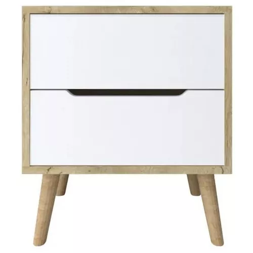 купить Тумбочка Trendy Flora-Sapphire Oak, White, 50x60x44cm в Кишинёве 