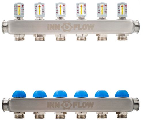 cumpără Set distribuitor Innofloor Set Distribuitor inox INNOFLOW-M 1'' 16C cu debitmetre INFLW-15 în Chișinău 