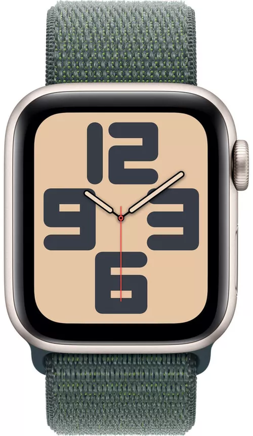 купить Смарт часы Apple Watch SE 2024 GPS 40mm Starlight Aluminium Case with Lake Green Sport Loop MXEH3 в Кишинёве 