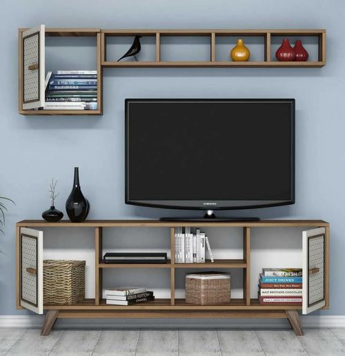 cumpără Set mobilă living Trendy Ayla, Nuc, Smantana 160x56x35cm în Chișinău 